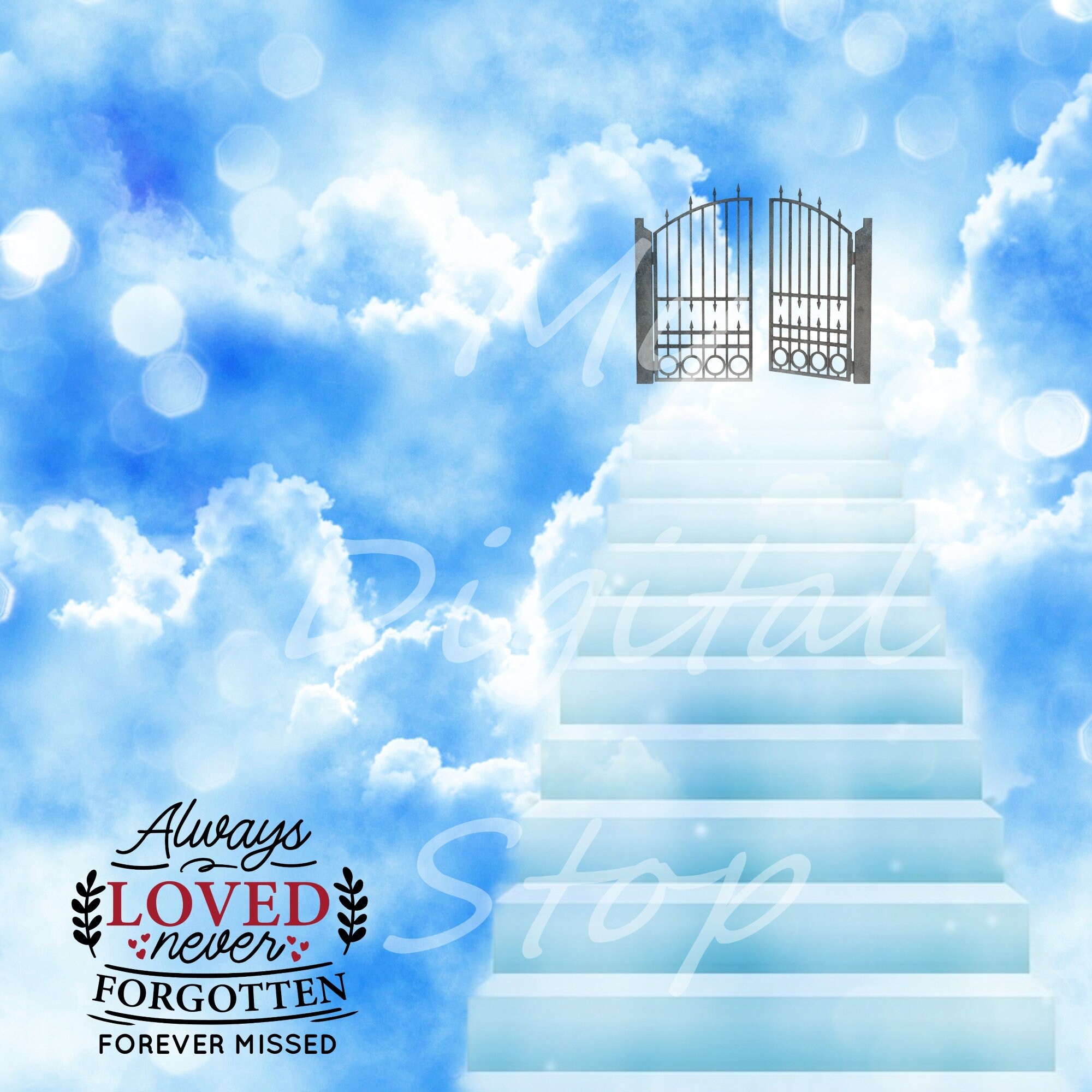 Sky Blue Heavens Gate Background Instant Download Forever in 