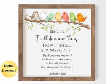 Digital Download PNG & JPG | Isaiah 43:19 Scripture Bible Verse Graphic Digital Download