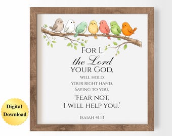 Digital Download PNG & JPG | Isaiah 41:13 Scripture Bible Verse Graphic Digital Download