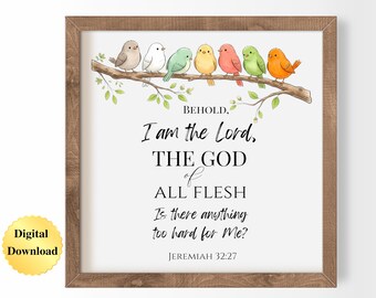 Digital Download PNG & JPG | Jeremiah 32:27 Scripture Bible Verse Graphic Digital Download