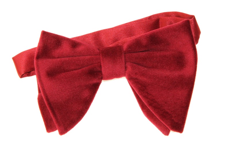 Men/'s Pre-Tied Satin Bow Tie Adjustable up to 18/" Collar Dark Red on Black