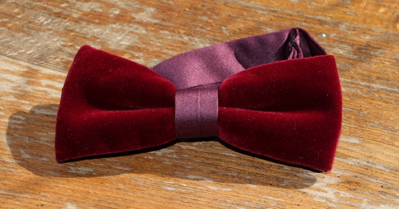 Men/'s Bowtie Dark Red Bow Tie Burgundy Velvet Bowtie Gift For Him Burgundy Red Dark Red Velvet Pre-Tied Adjustable Bow Tie Soft