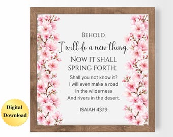 Digital Download PNG & JPG | Isaiah 43:19 Scripture Bible Verse Graphic Digital Download