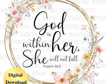 Digital Download PNG and JPG | Psalm 46:15 Scripture Graphic Digital Download