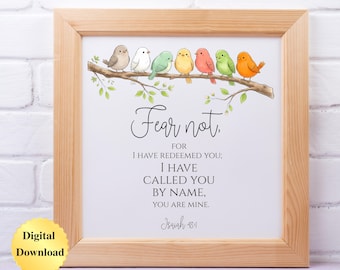 Digital Download PNG & JPG | Isaiah 43:1 Scripture Bible Verse Graphic Digital Download