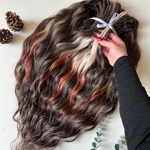 Natural brown easy comb dreads for women, Synthetic hair extensions