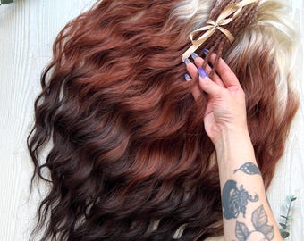 Blonde To Brown Ombre Curls: Easy Comb Synthetic Extensions, 24 Inches Festival Locs
