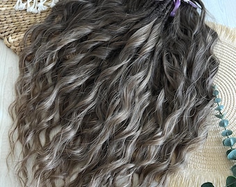 Natural Brown Curly Dreads: Brushable Dreads For Women, Boho Festival Faux Locs