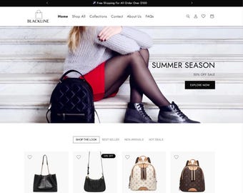 Blackline- Shopify Theme for Bag Store | Minimalist Design for Fashion & Accessories | Black Shopify Theme | Shopify OS 2.0 Theme