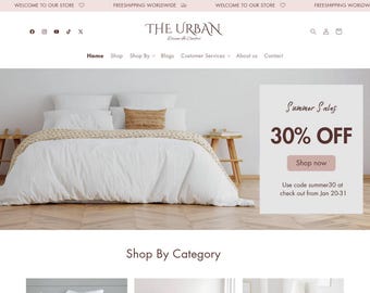 Urban Shopify 2.0 Theme - Bedding & Home Decor
