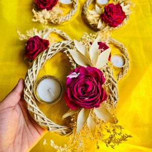Bougeoir pour bougie chauffe-plat fait main : décoration indienne Diwali Wedding Pooja