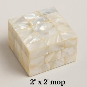 White Mother of Pearl Inlay Decorative Box - Geometric Jewelry Storage Box - Handmade Indian Jewelry Box - Bone Inlay Box - Birthday Gift