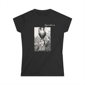 Agua de Vera Woman Carrying Water Jar Tee | Vintage Illustration T-Shirt