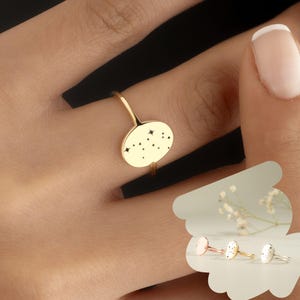 Personalized Zodiac Constellation Ring Custom Star Signet Ring Oval Signet Ring Signet Ring Women Birthday Gift Graduation Gift Wedding Gift