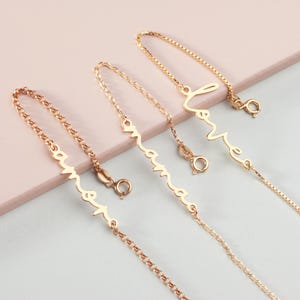 Gold Mama Bracelet: Dainty Sterling Silver Name Chain