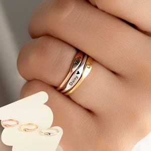 Sterling Silver Custom Name Ring: Personalized Stacking Ring