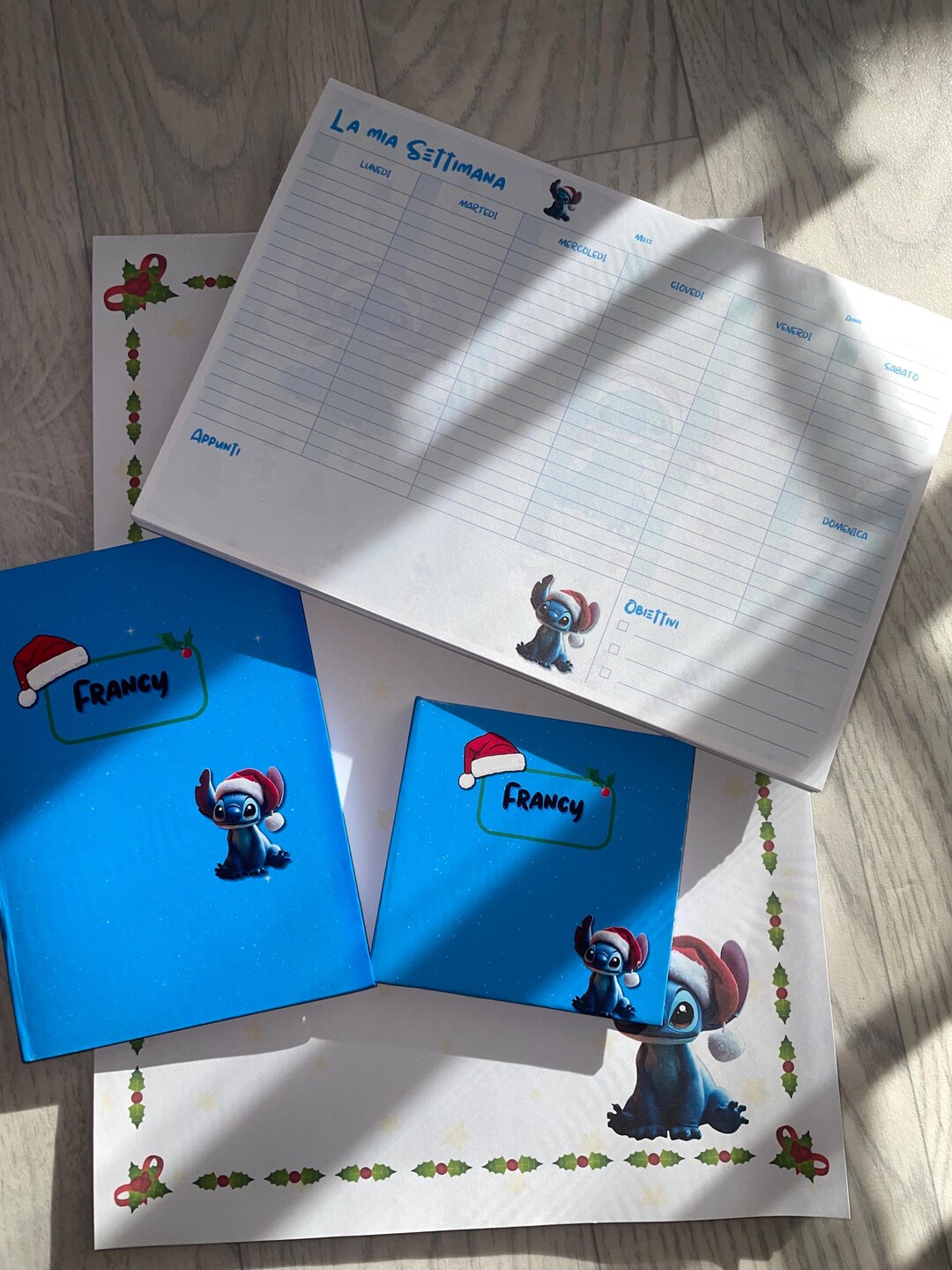 Custom Stitch Notepad Handmade Stitch Christmas Set Personalized With Name - Notebook, Post ...