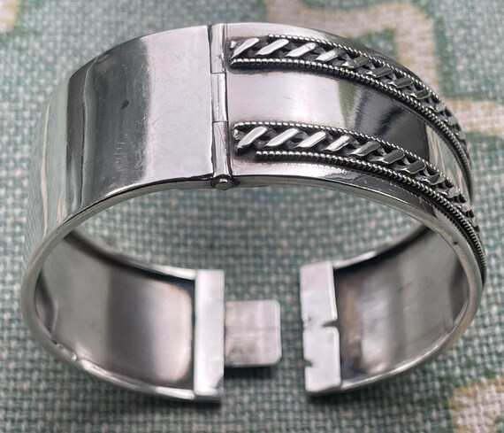Victorian Solid Sliver Cuff Bracelet/Bangle - Stu… - image 6