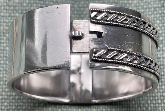 Victorian Solid Sliver Cuff Bracelet/Bangle - Stu… - image 5