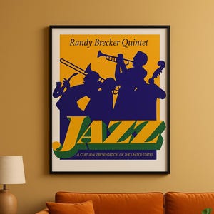 Jazz Wall Art – Randy Brecker Poster – Printable Music Art - 6 sizes - Music Poster - Vintage Poster -Instant Download - Bold Retro Jazz Art