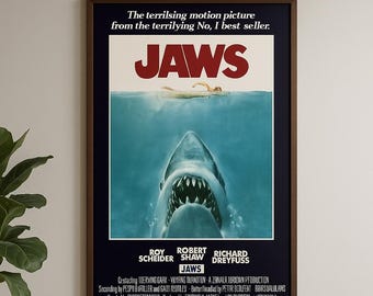 ジョーズ映画ポスタープリントクラシック映画復刻版標準サイズ24 x 36