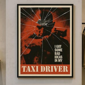 Pacchetto download digitale Taxi Driver x6 - Stampa artistica Red Noir - Anni '70 - De Niro - Scorsese - Film d'epoca - Locandina del film - Arte originale - Edizione limitata