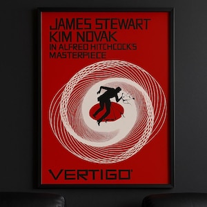 Vertigo Movie Poster  – Digital Download – Alfred Hitchcock Movie Art – Retro Wall Decor - Film Buffs- Vintage 1960s artwork