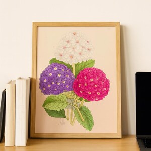 Vintage Botanical Flower Print - Digital Download Floral Wall Art Antique Garden Art for Home Decor