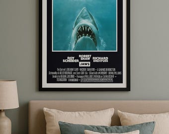Set de reproduction d'affiches de film MÂCHOIRES : le classique de Spielberg de 1975 (téléchargement numérique)