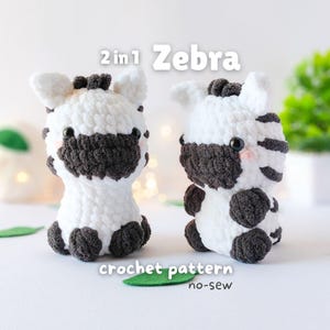 Wzór na szydełkową maskotkę Zebra bez szycia – Safari Animal (2 w 1 – PDF)
