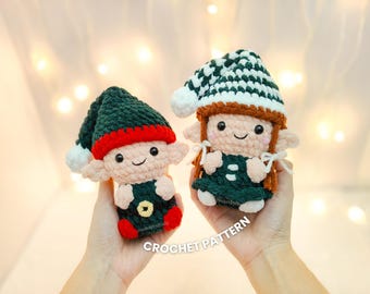 Patrón de ganchillo de elfo navideño - Amigurumi navideño (PDF)