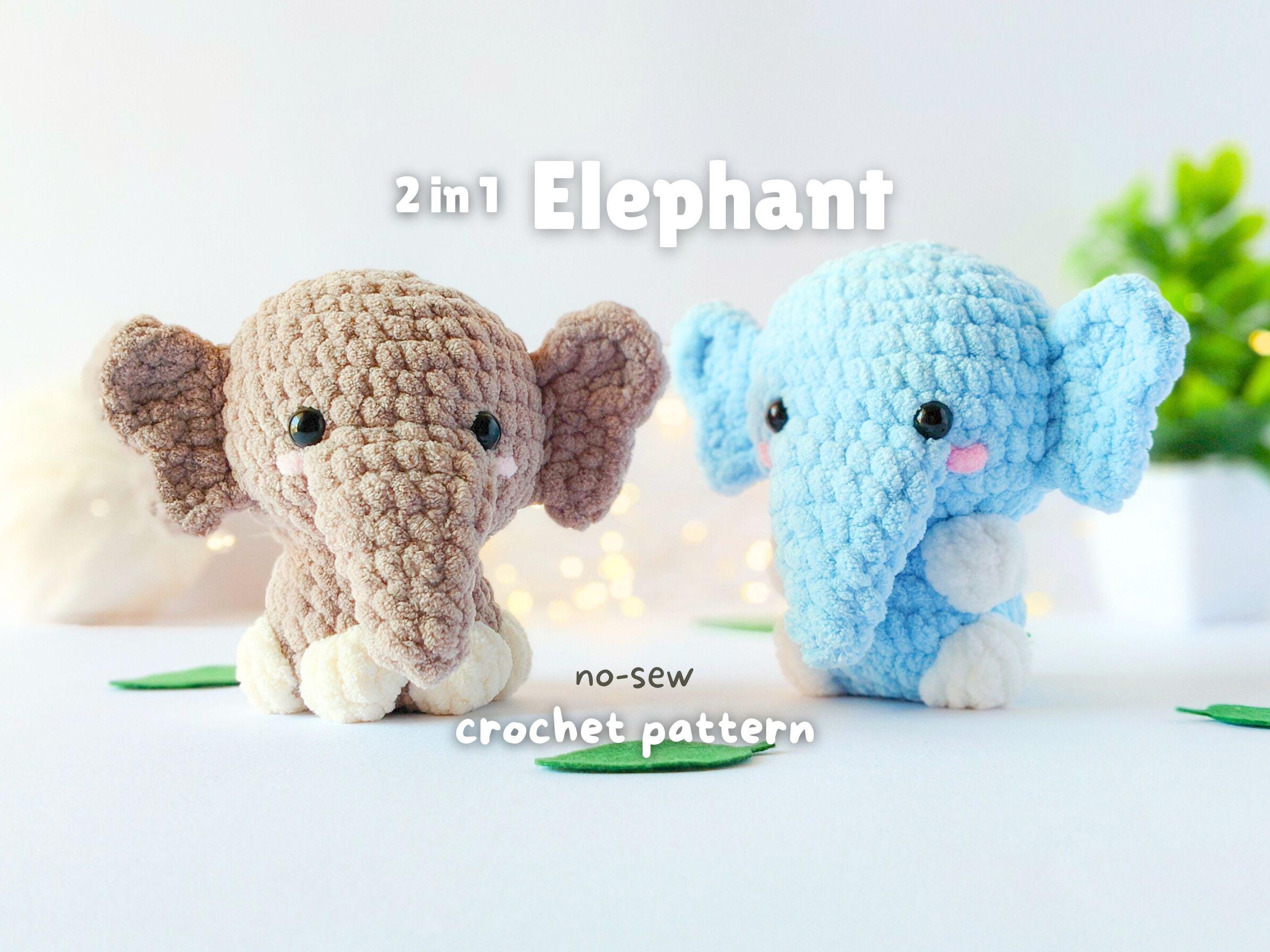 40 Elephant Crochet Patterns for Amigurumi, Plushies, Loveys, and Nursery Decor 11 No-Sew Elephant Amigurumi Crochet