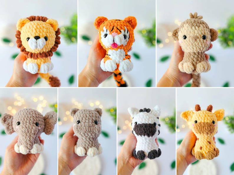 14 in 1 - Safari Häkelanleitung - Amigurumi ohne sew (PDF) Bild 3