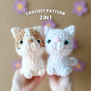 No Sew Crochet Cat Amigurumi Pattern: Mixed Color Kitty (PDF Pattern)
