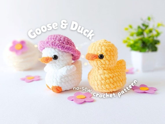 No-Sew Duck & Goose Amigurumi Crochet Pattern – Farm Duo PDF