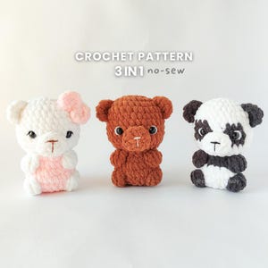No Sew Crochet Bear Pattern: Amigurumi Trio (PDF Download)