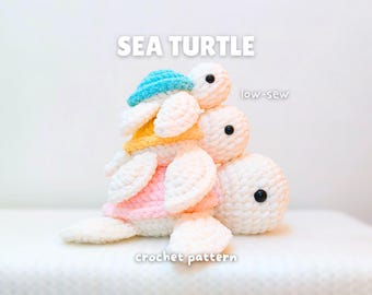 Sea Turtle Amigurumi Crochet Pattern – Mini, Small & Medium (PDF)