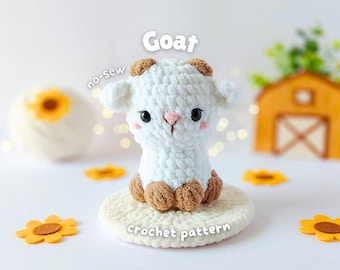 No-Sew Goat Amigurumi Crochet Pattern – Farm Lamb (PDF)