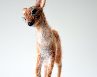 Needle felted fawn, needle felted animals, felted animal doll, art doll, realistic animal