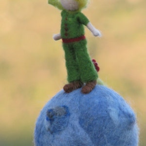 Waldorf inspired Prince needle felted Little boy mobile image 2