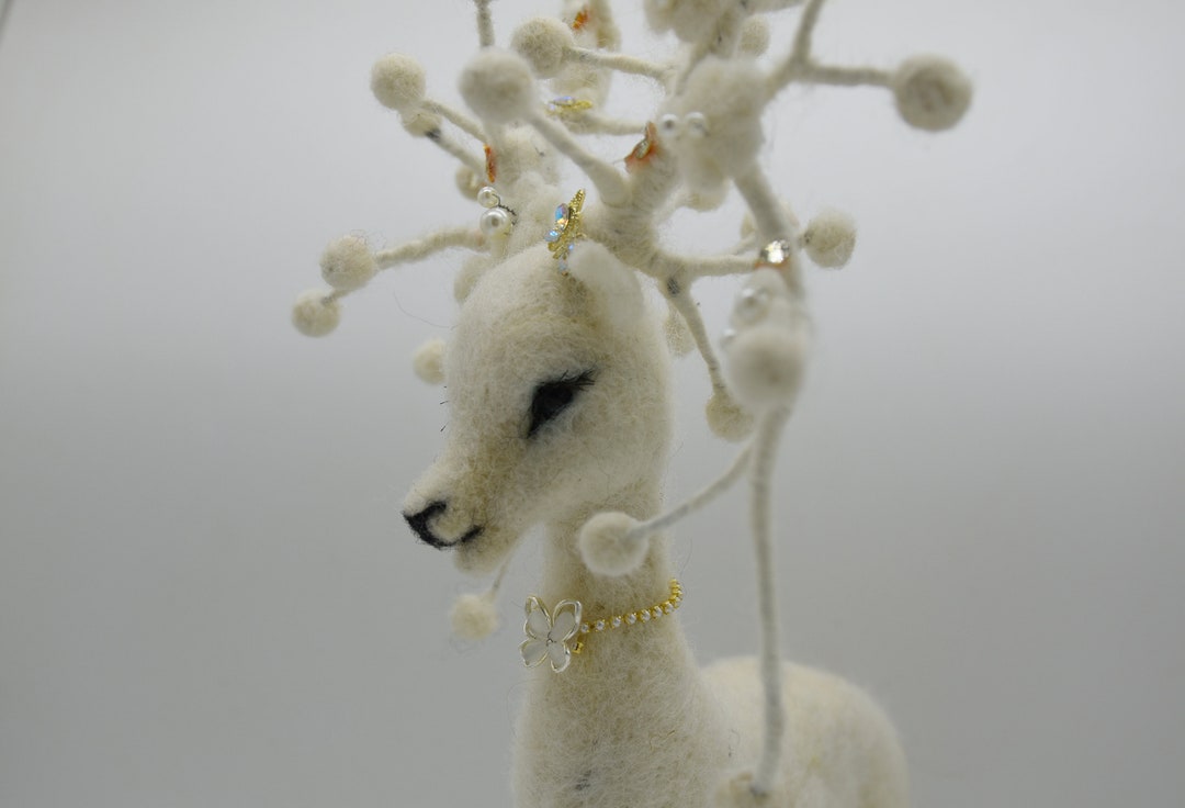 Christmas White Deer Art Doll Home Decoration Etsy