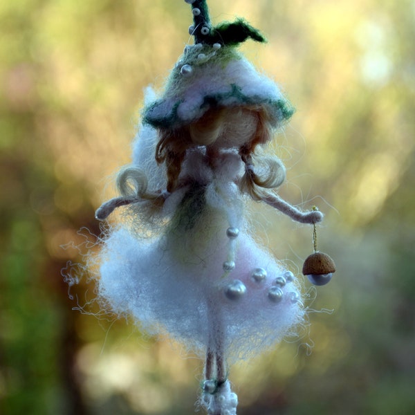 Needle felted fairy ornament
