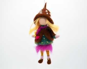 Forest sprite ornament needle felted decoration