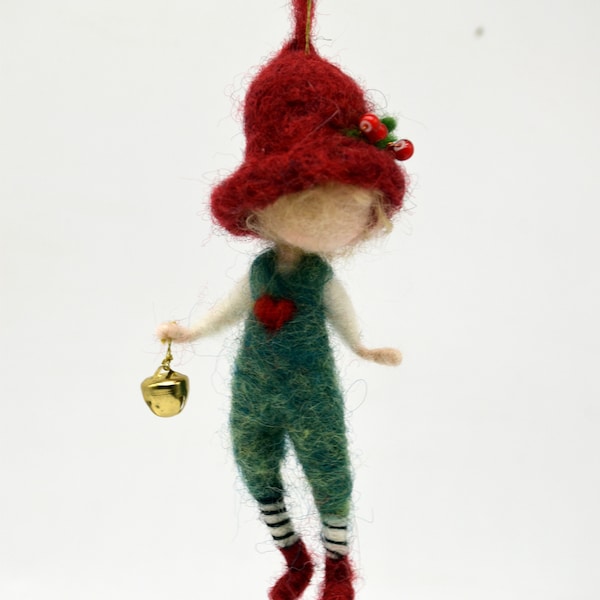 Little gift, Home decor, ornament, Waldorf inspired fairy, Felted ornament, Nursery decoration, Tree ornament, Christmas ornament,