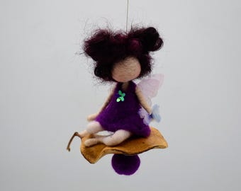 Needle felted Butterfly fairy ornament