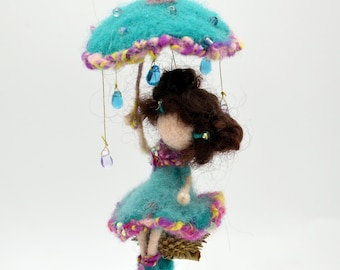 Waldorf inspired Needle felted fairy Spring ornament