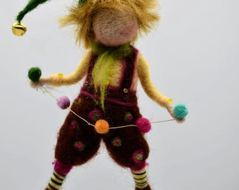 Needle Felt Juggling Elf