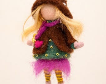 Needle Felted Forest Fairy Ornament