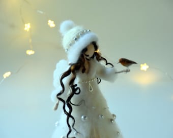 Christmas Angel topper with Robin