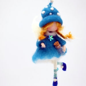 Weihnachtsschmuck Puppe Nadel gefilzt Ornament Waldorf inspirierte Puppe